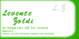 levente zoldi business card